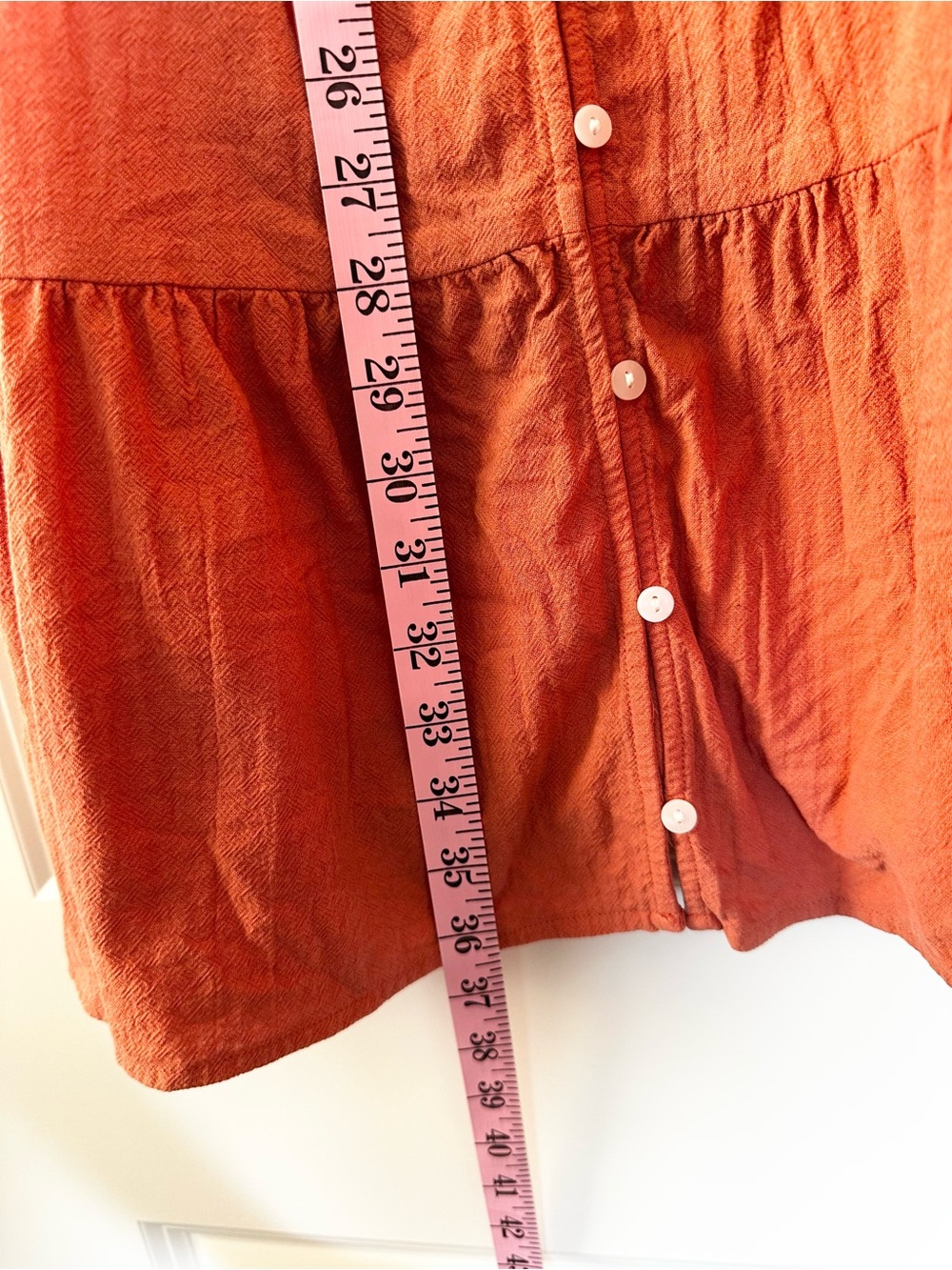 100% Cotton Universal Thread Rust Button-Front Ruffle Midi Dress XL - Picture 6 of 8